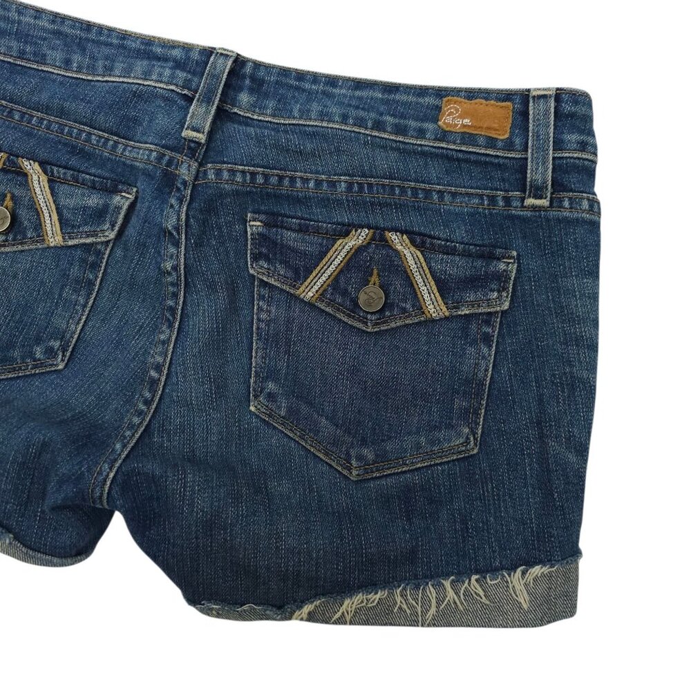 Paige Fairfax Premium Denim DIY Cut Off Shorts Womens Size 29 Flap Pockets - Picture 11 of 13